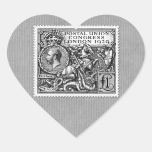 Het post Congres 1929 van de Unie de Postzegel van Hart Sticker
