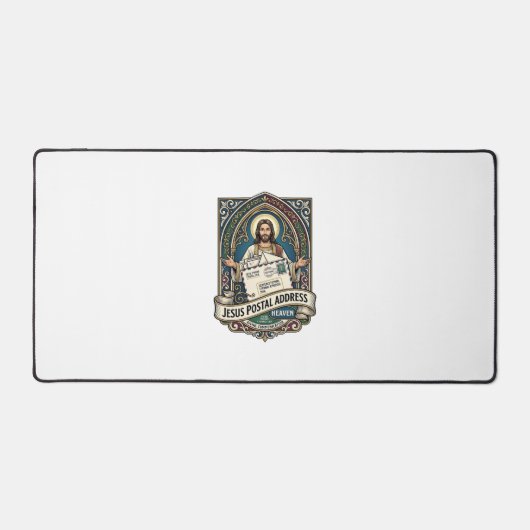 Het postadres van Jezus is de hemel Het postadres  Bureaumat (Voorkant)