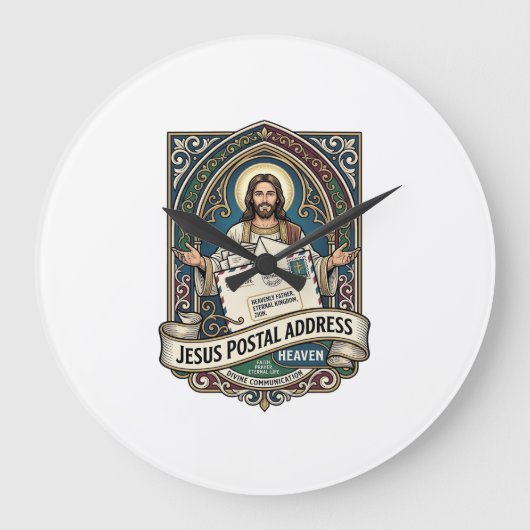 Het postadres van Jezus is de hemel Het postadres Grote Klok (Voorkant)