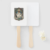 Het postadres van Jezus is de hemel Het postadres Handwaaier (Voorkant en achterkant)