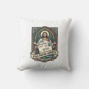 Het postadres van Jezus is de hemel Het postadres Kussen