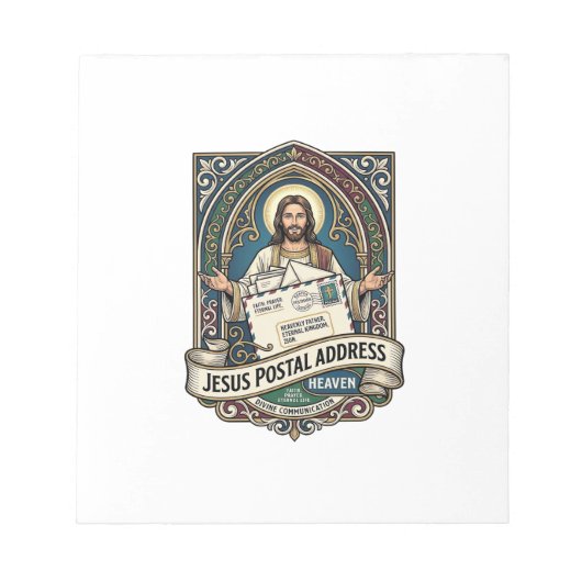 Het postadres van Jezus is de hemel Het postadres  Notitieblok (Voorkant)