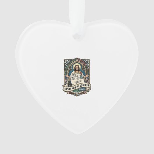 Het postadres van Jezus is de hemel Het postadres Ornament (voorkant)