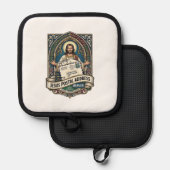 Het postadres van Jezus is de hemel Het postadres Pannenlap (Voorkant / Achterkant)