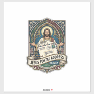 Het postadres van Jezus is de hemel Het postadres  Sticker