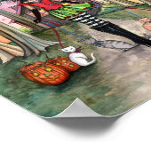 Het Poster Cats Witch Halloween lopen (Hoek)