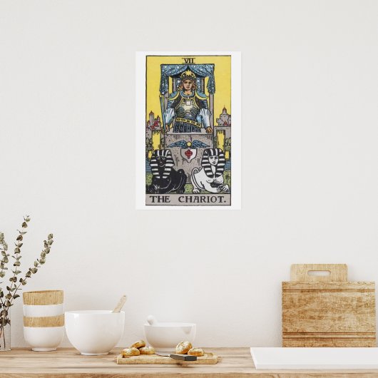 Het Poster Chariot Tarot Kaart (Keuken)
