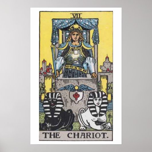 Het Poster Chariot Tarot Kaart (Voorkant)