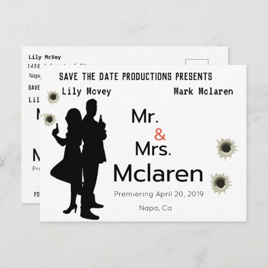 Het Poster Datumfilm opslaan Briefkaart (Voorkant / Achterkant)