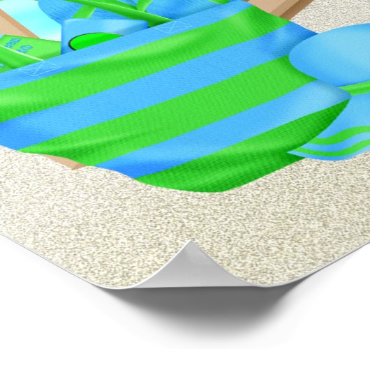 Het Poster/de Druk van de Beach van het losmaken Poster (Hoek)