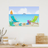 Het Poster/de Druk van de Beach van het losmaken Poster (Keuken)