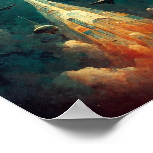Het Poster Fleet Sci-Fi Art (Hoek)