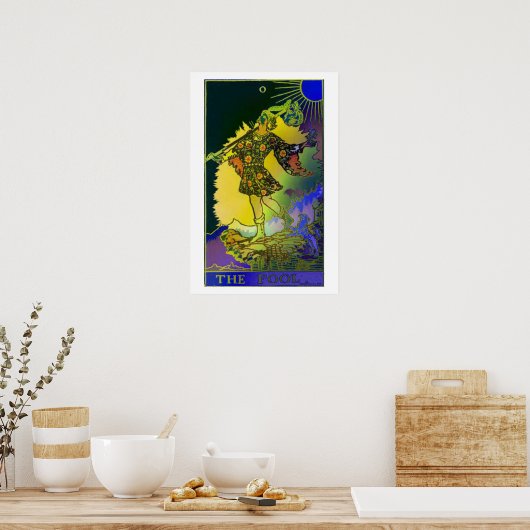 Het Poster Fool Tarot Kaart Psychedelic (Keuken)