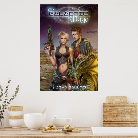 Het Poster Galactic Mage Book Hoesje (Keuken)