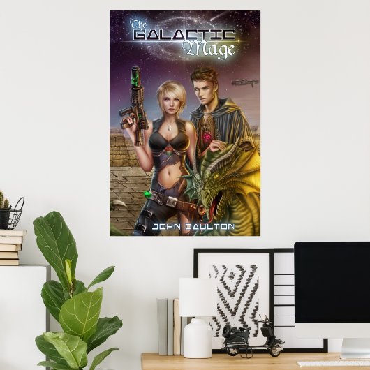 Het Poster Galactic Mage Book Hoesje (Thuiskantoor)