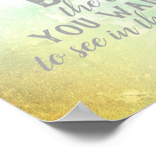 het poster Gandhi-citaat (Hoek)