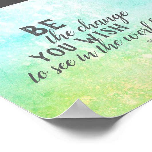 het poster Gandhi-citaat (Hoek)