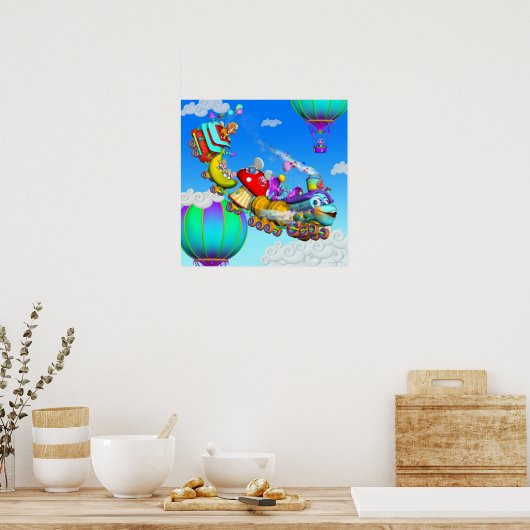 Het Poster GiggleBelly Train 18x18 (Keuken)