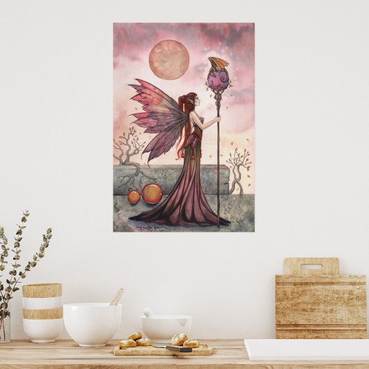 Het Poster Golden Dragon Fantasy Fairy (Keuken)