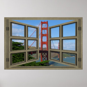 Het Poster Golden Gate Bridge-venster negeren