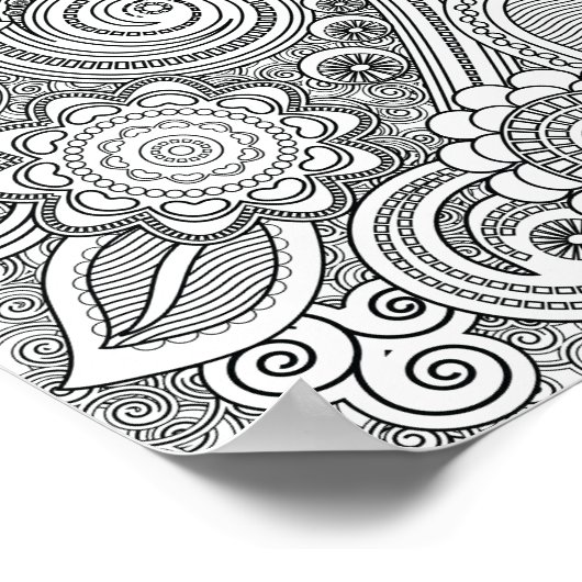 Het Poster Henna Pattern kleuren (Hoek)