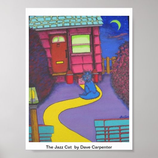 Het Poster Jazz Cat - door Dave Carpenter (Voorkant)
