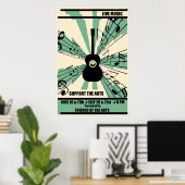 Het Poster Kunst Live Muziek ondersteunen (Thuiskantoor)