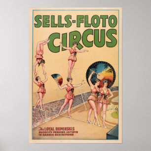 Het Poster Loyal Repenskis Tightrope Troupe Circus