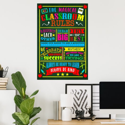 Het Poster Magische Classroom Regels (Thuiskantoor)