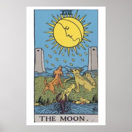 Het Poster Moon Tarot Kaart (Voorkant)