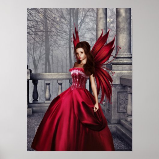 Het Poster Rode Glamour Fairy (Voorkant)