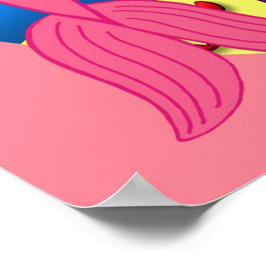 Het Poster Roze zeemeermin en Dolphin (Hoek)