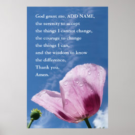 Het Poster Serenity Prayer, Acceptatie Quote Art