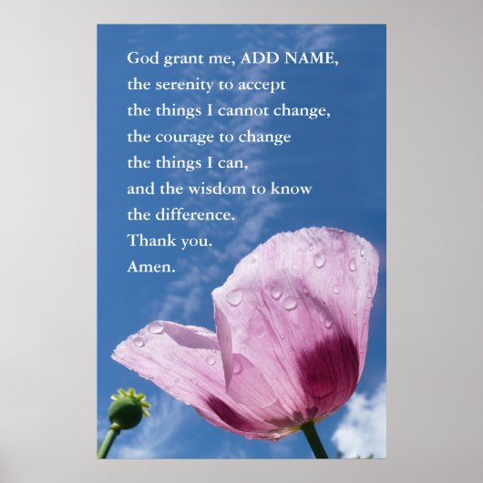 Het Poster Serenity Prayer, Acceptatie Quote Art (Voorkant)