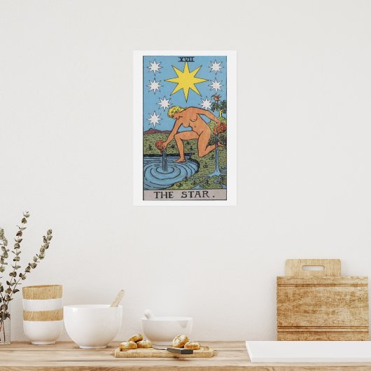 Het Poster Star Tarot Kaart (Keuken)