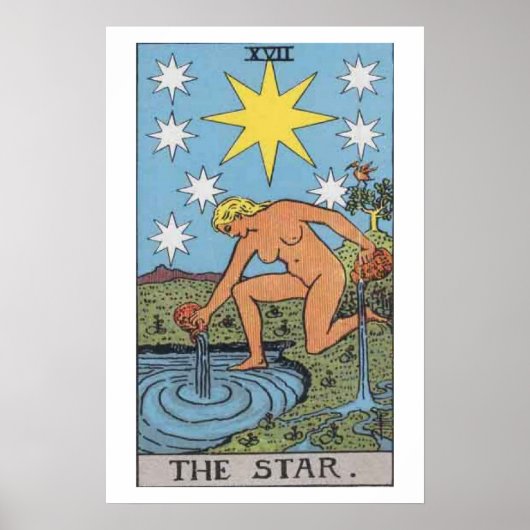 Het Poster Star Tarot Kaart (Voorkant)