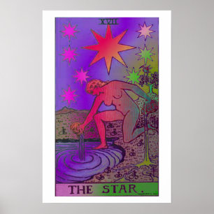 Het Poster Star Tarot Kaart Psychedelic
