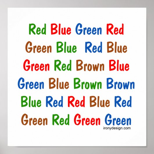 Het Poster Stroop Test (Voorkant)