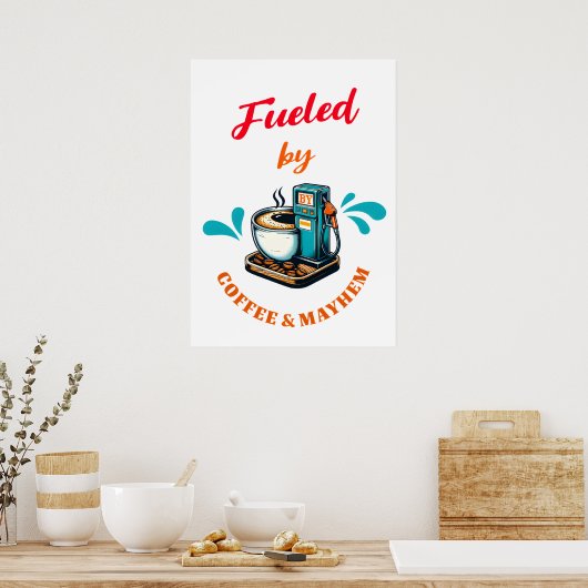 Het Poster van Coffee Mayhem (Keuken)