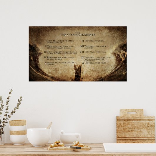 het poster van de 10 geboden wand (Keuken)
