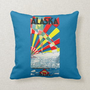 Het Poster van de Alaska Line Steamship Kussen