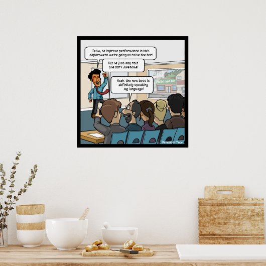 Het Poster van de Bar Funny verhogen (Keuken)