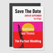 Het Poster van de Beach van de bruiloft bewaart de Magnetische Uitnodiging (Voorkant / Achterkant)