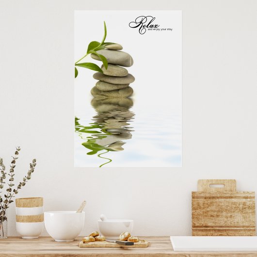 Het Poster van de Bezinning van de Zen-Stone (Keuken)