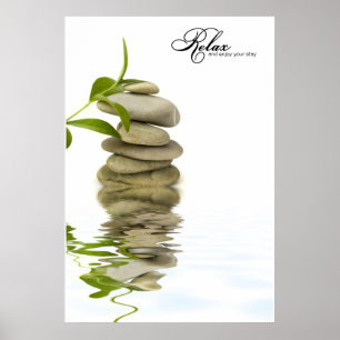 Het Poster van de Bezinning van de Zen-Stone