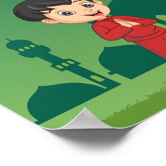 het poster van de cartoon van het eid mubarak (Hoek)