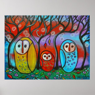 Het Poster van de familie Owl