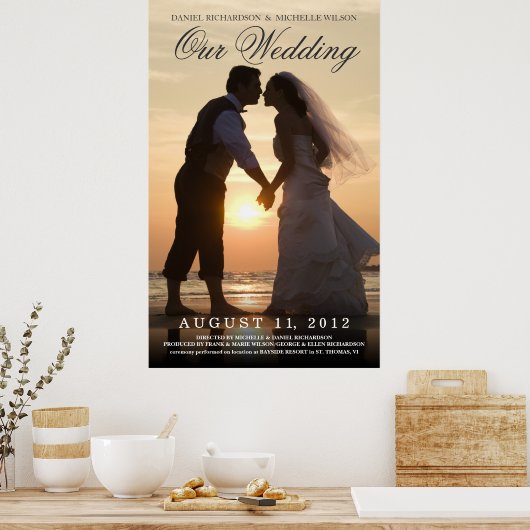 Het Poster van de Foto van het huwelijk - Creëer U (Keuken)