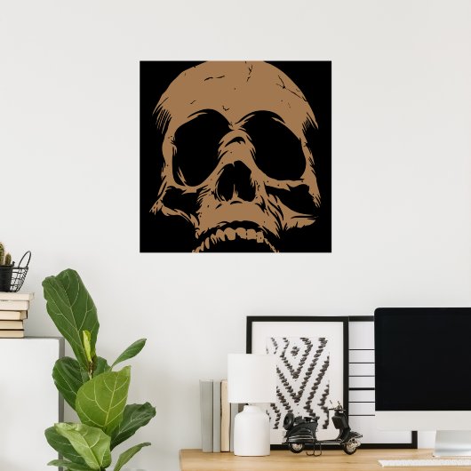 Het Poster van de hergeboorte Skull Head Art Remix (Thuiskantoor)