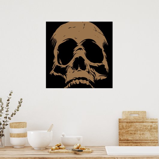Het Poster van de hergeboorte Skull Head Art Remix (Keuken)